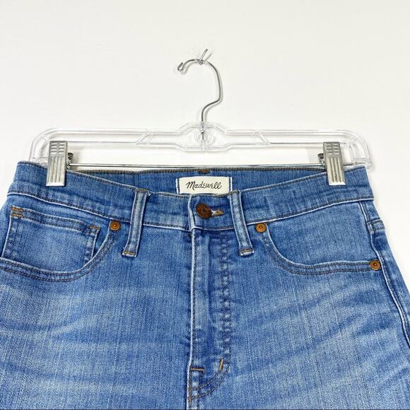 MADEWELL 9” High Rise Skinny Jeans Distressed Raw Hem 27 - Picture 3 of 6